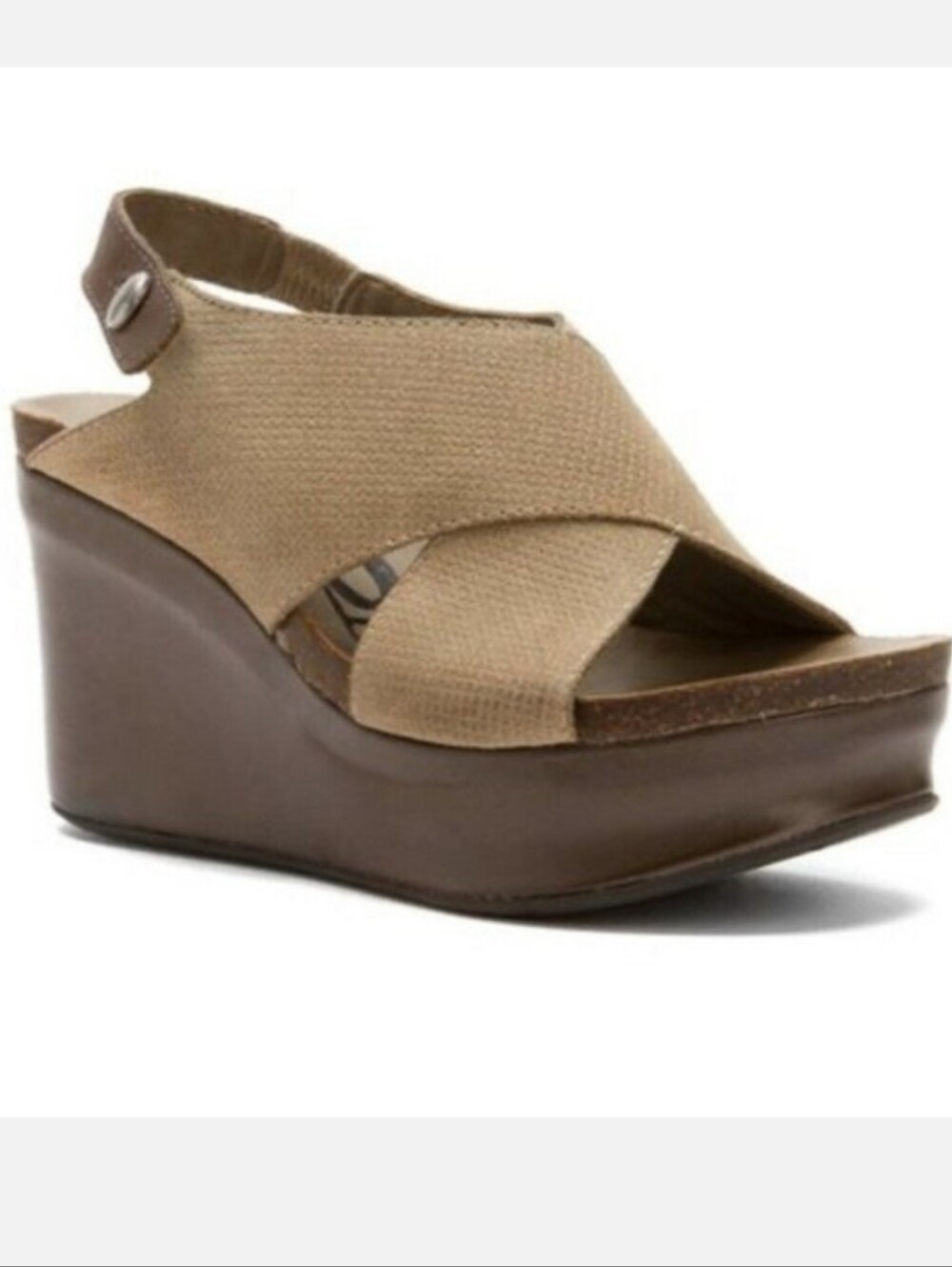 OTBT Blue Hill Tan Wedge Platform Sandal Sz8 Leather